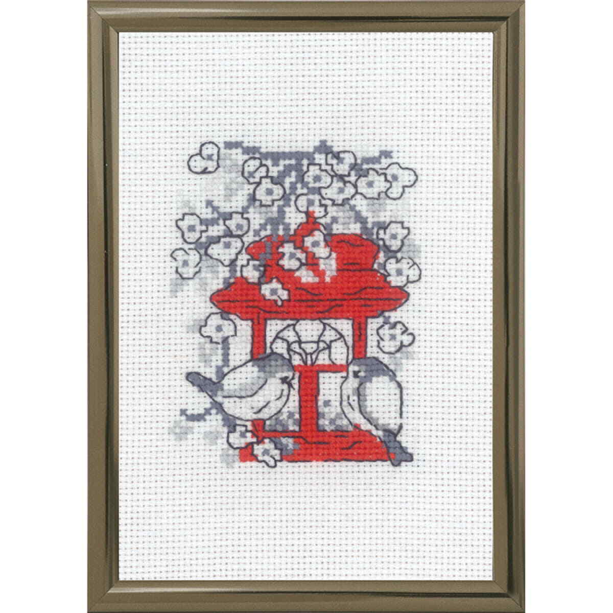 Permin counted cross stitch kit ""Feeding board "", 13x18cm, DIY