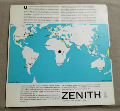 Zenith Impossible to find Vintage Werbegerät Weltzeit - Zeitzonenscheibe