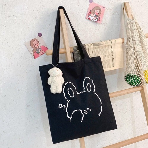 Large Capacity Canvas Bag Cute Print Tote Bags Fashion Shoulder Bag - Picture 4 of 10
