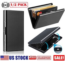 2  Men Stainless Steel RFID Blocking Credit Card ID Holder Slim Money Wallet USA