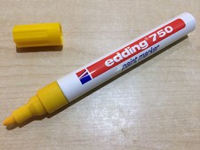 Yellow Paint Marker Pen 2-4mm Bullet Tip edding 750 Waterproof Opaque Gloss 400C