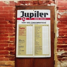Grande Listino Prezziario Bar Vintage Insegna Pubblicitaria Jupiter Anni 60