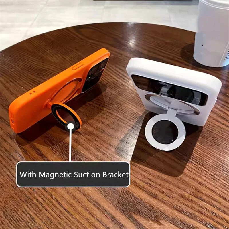 Soporte magnético con etiqueta de fugas de ventana grande junta tórica carcasa esmerilada para iPhone 16 15 Foto 3 de 4