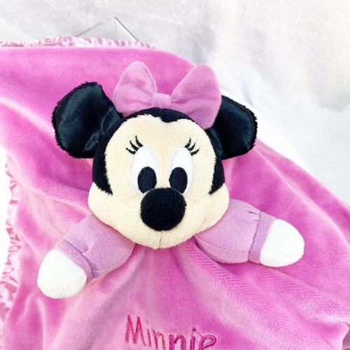 Minnie Mouse Pink Lovey Lovie Velour Satin Rattle Disney 14" square - Picture 9 of 10