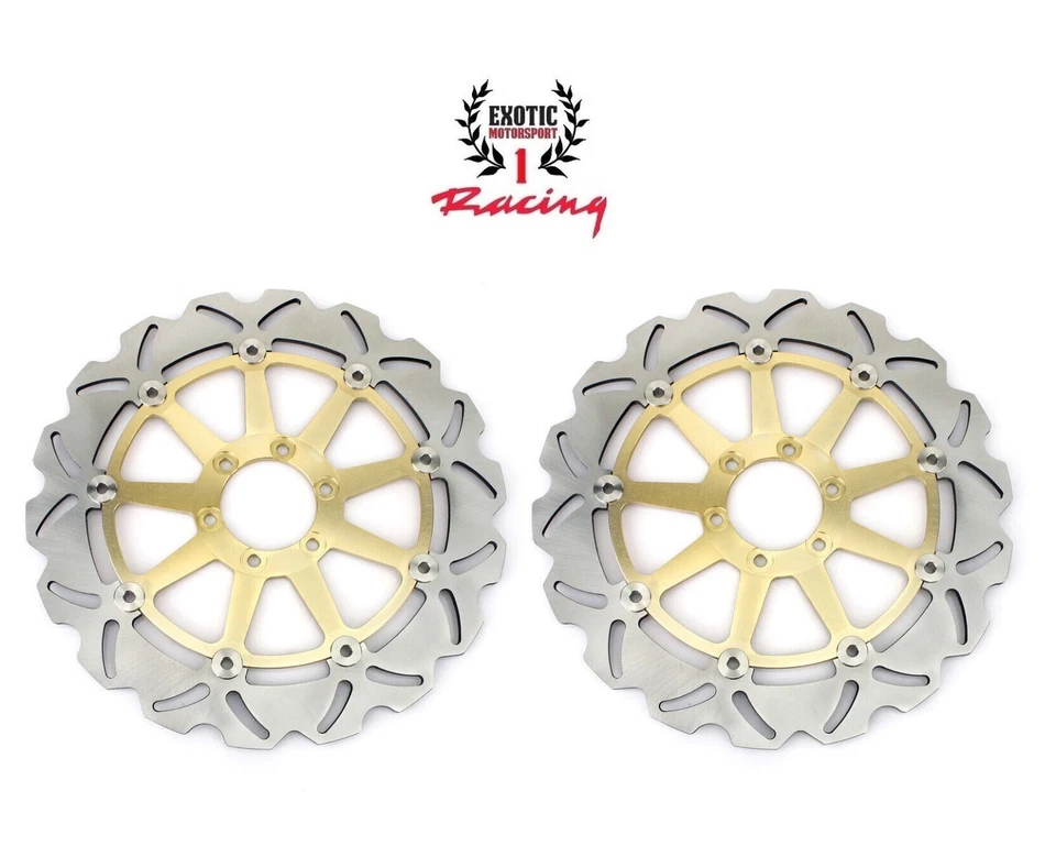 2 rotores de disco de freno delanteros y pastillas de freno para Aprilia RSV4 y RSV4R 2009-12 Foto 2 de 4