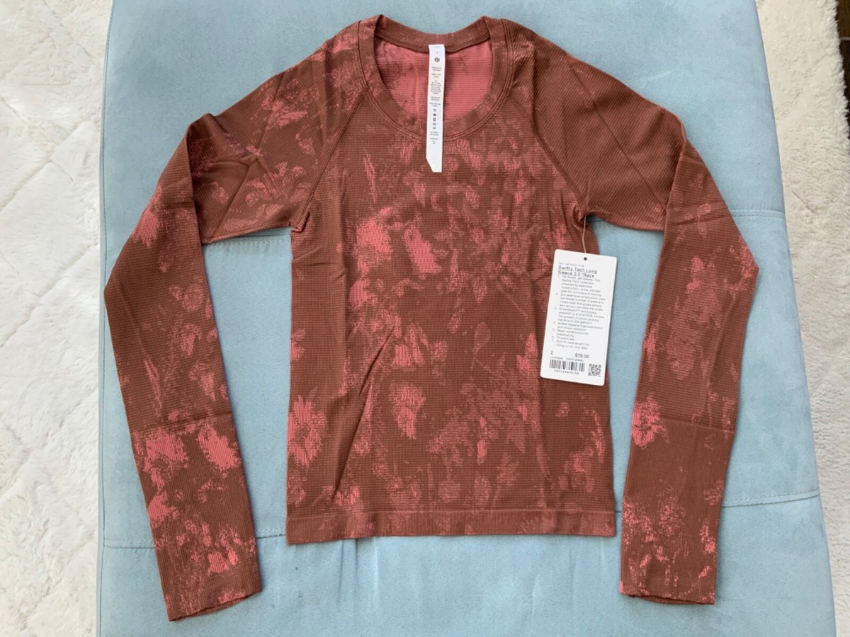 New Lululemon Swiftly Tech LS Shirt Race Length Sz 2 Roast Brown 