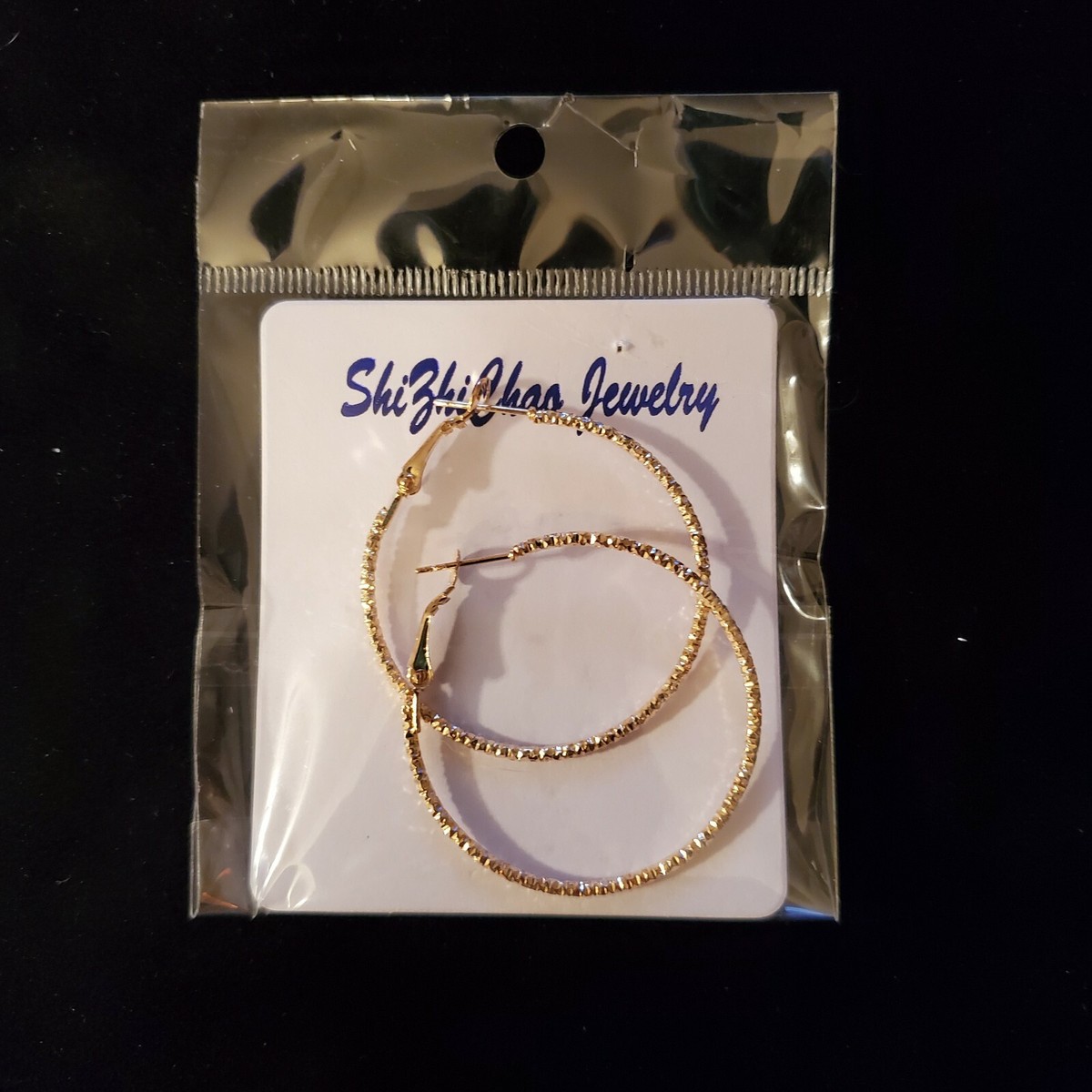Shi Zhi Chao~Gold Hoop Earrings~1 1/2