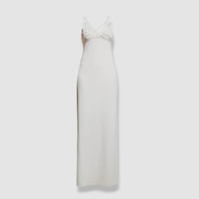 585 Tanya Taylor Women's White Dasha Strappy-Back Slit Maxi Dress Size S