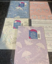 9 Vintage American Greetings GIFT WRAP Wedding & Wedding Shower Sealed Sheets