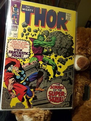Thor 142 fn+ 1967 - Super Skrull -  S.lee J.kirby Uk price Variant