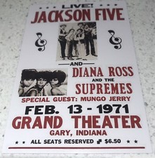Jackson Five Diana Ross 4”x 6” Reproduction Concert Mini Cardstock Poster
