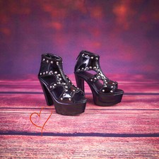 1/3 SD BJD Sandals Doll Shoes Peep-toe High Heels Hollow Out Boots Rivets Deco