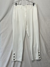 Unique 21 Ladies Dress Pants X-Large White With Gold Buttons on Pant Legs New