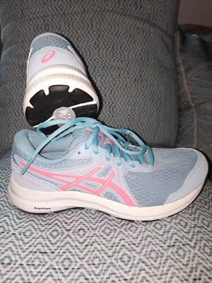 Asics Women's sz 8  Gel-Contend 7 Blue Pink Running Sneakers Shoes Worn X 1