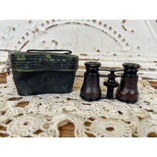 Antique Lemaire Fabt French Leather Opera Glasses Binoculars