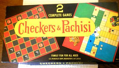 Checkers & Pachisi:  EE Fairchild Corp, USA Family Fun for all ages, Vintage 70'