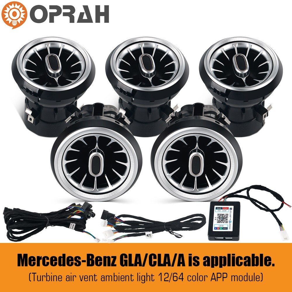 64-Color Air Vent LED Ambient Light for Mercedes CLA/GLA/A W117/W156/W176 Models