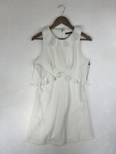 TOMMY HILFIGER Ruffle Sleeveless White Dress Women Size 10