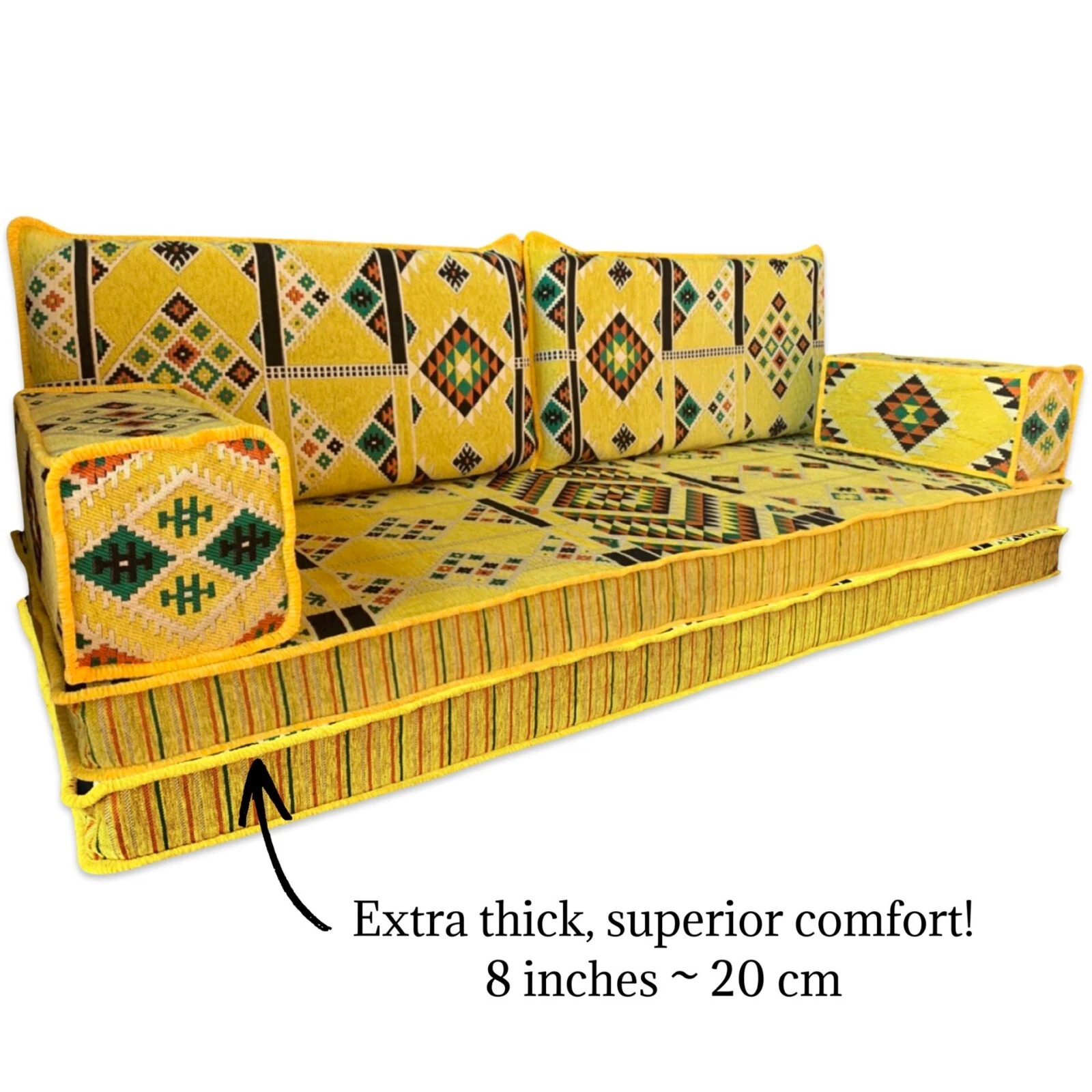 ARABIC Majlis Seating | Three Seater FLOOR Sofa | Bench Cushions | UK Stock!