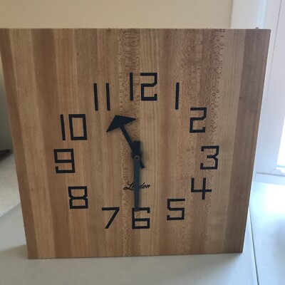 Vintage Chicago IL MCM Kienzle Working Mechanism  Butcher Block Look Design