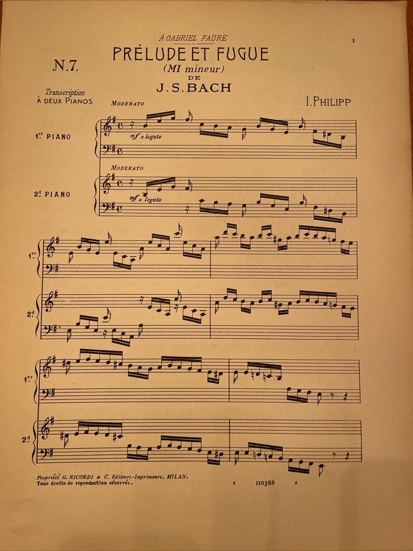 Prelude et Fugue de J.S. Bach. Nos 7 And 9