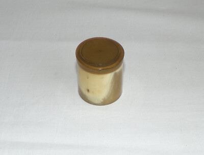 Kleines Vintage Waschtisch Schmuckstück / Nähkästchen mit Deckel Horn früher Kunststoff
