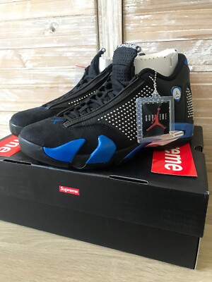 black and blue supreme 14s
