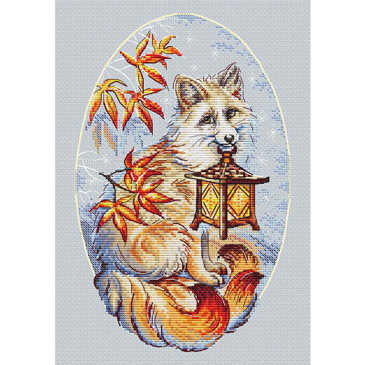 Letistitch counted cross stitch kit ""Kitsune"", 15x23cm, DIY
