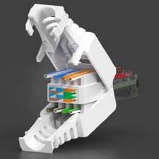 White RJ45 Tool-less Connector No Crimp Connectors CCTV Ethernet Cable Head P~_e