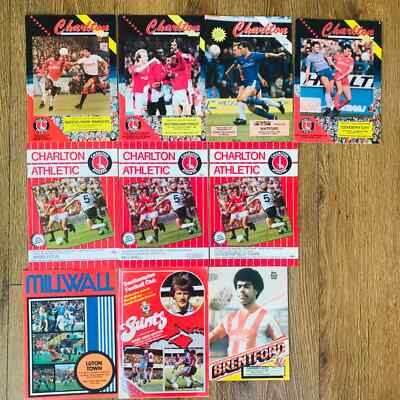 Vintage 1978-88 Charlton Athletic Millwall BeeSting Football Programme Set of 10