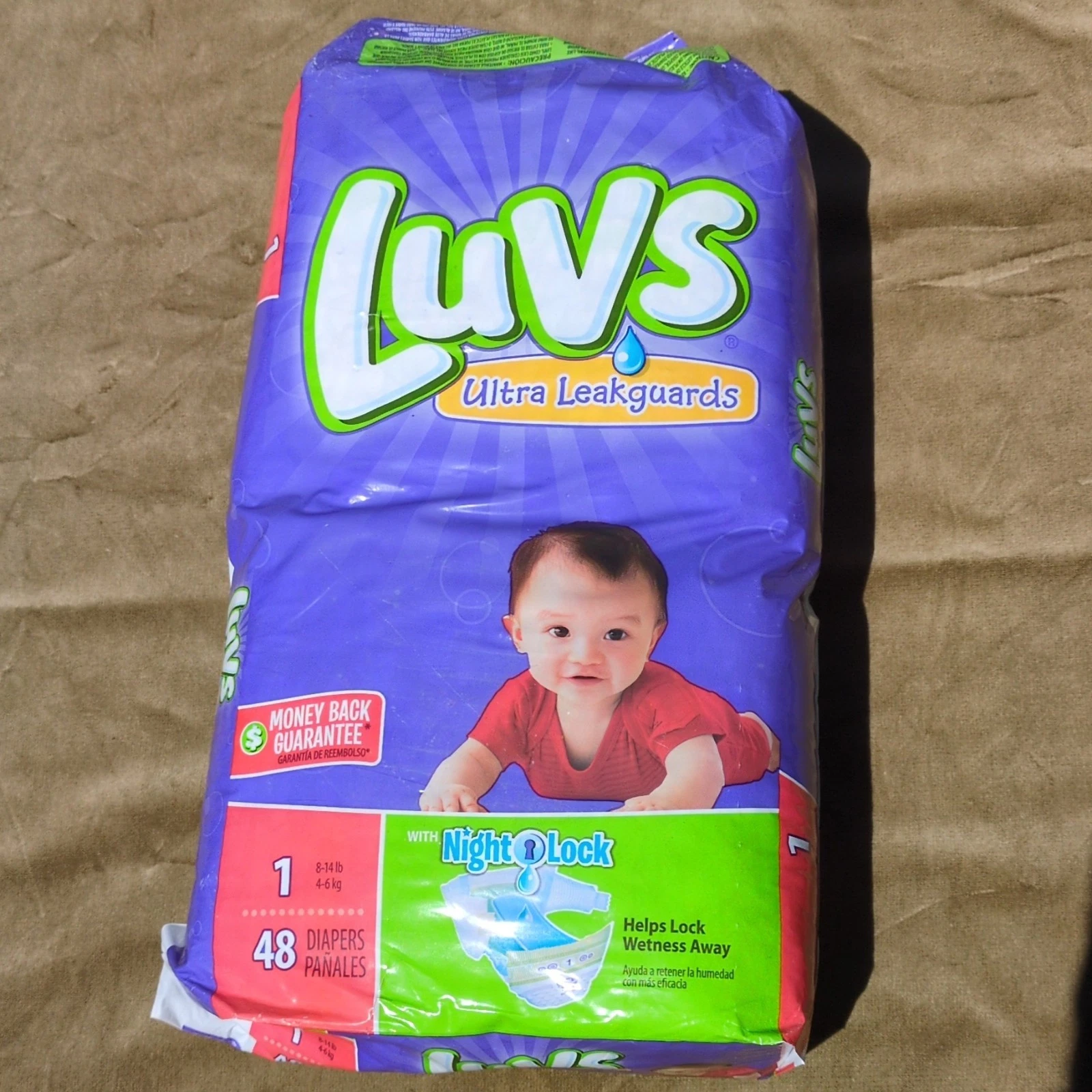 Monkey print Luvs Ultra Size 1 Disposable Diapers 8-14 lb, 48 Count Unopened