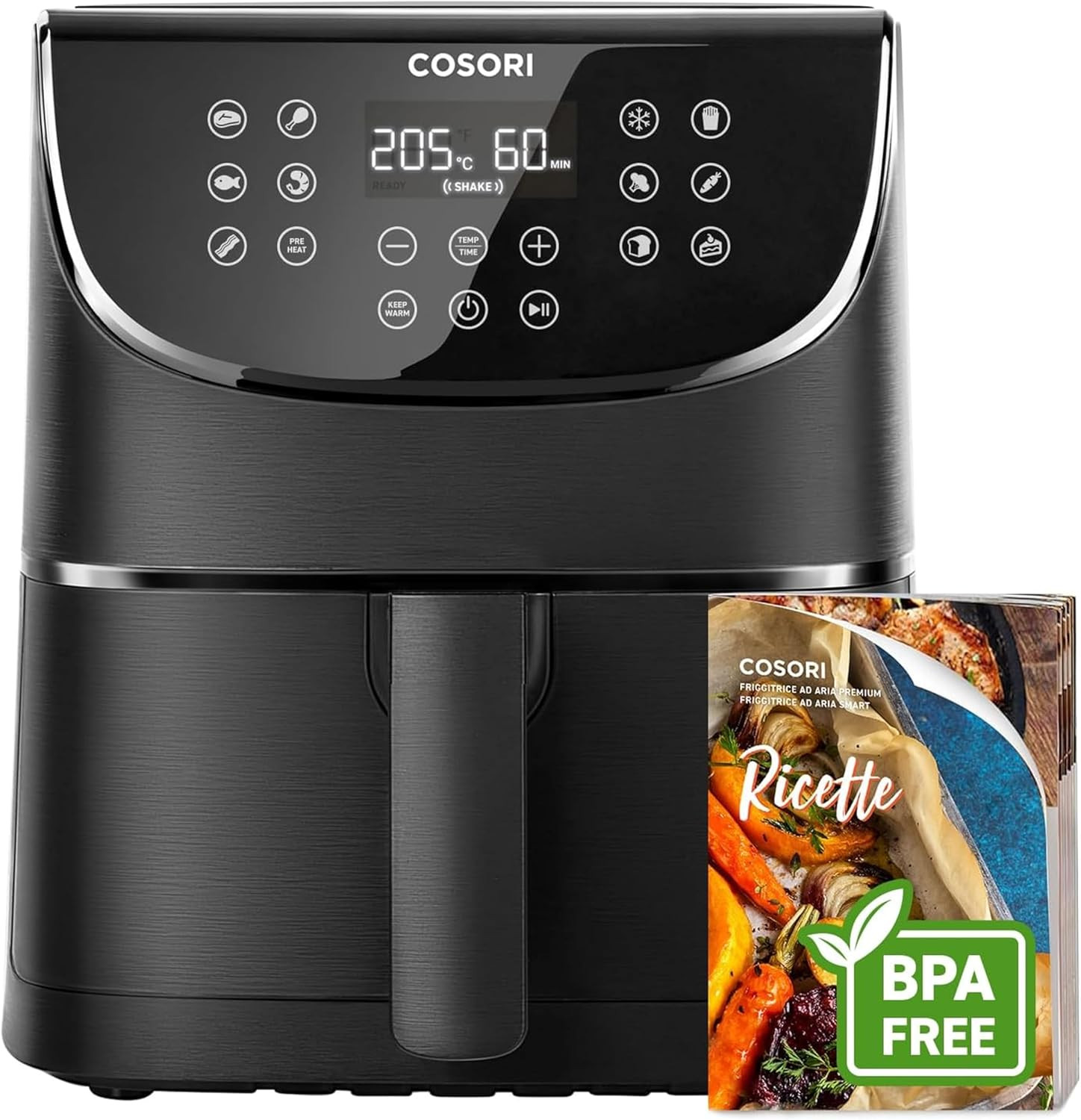 Friggitrice Ad Aria 5,7 Litri, Air Fryer, 13 Funzioni, 97% Meno Olio, 67.5% Di R