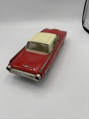 Vintage Ford Thunderbird MF-333 Tin Friction Car Red White Top 1