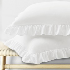 Ruffle Pillow Cases Standard Size Set of 2 Ruffled Pillow Covers W/ Envelope