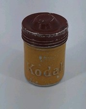 Vintage Kodak Yellow Orange 35mm Metal Film Canister Tin
