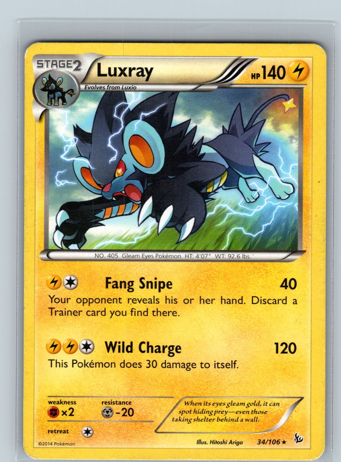 Luxray XY - Flashfire 34/106 MP-LP Pokémon Card