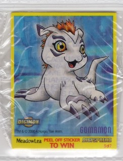 Meadow Lea Australia Digimon Sticker 2001 Gomamon