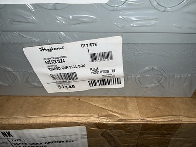 HOFFMAN AHE12X12X4 HINGED COVER WITH KNOCK OUT NEMA TYPE 1