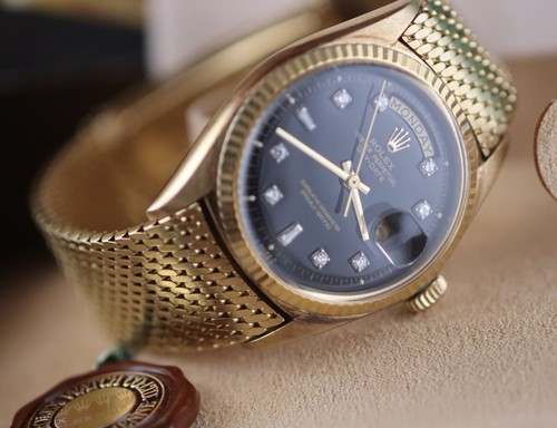 Rolex Day-Date 1803, Full Set, Custom Diamond Dial, Rare Milanese, Two Dials