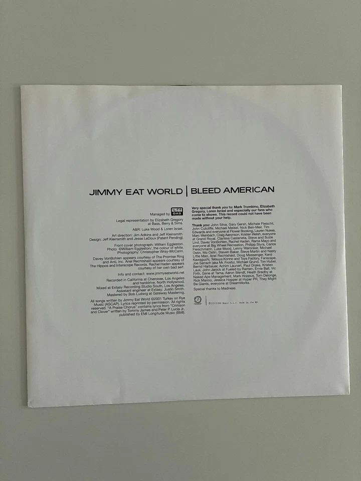 Jimmy Eat World Bleed American LP Vinyl 1st Press EMO Sunny Day Real Estate - Image 4 of 4