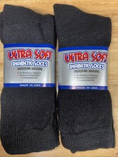 Ultra Soft Boot Length Diabetic Socks - Made In The USA - 4 Pairs. Size L 10-13