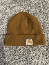 Carhartt Beanie Hat Youth One Size Brown Classic Acrylic Kids Knit Cap