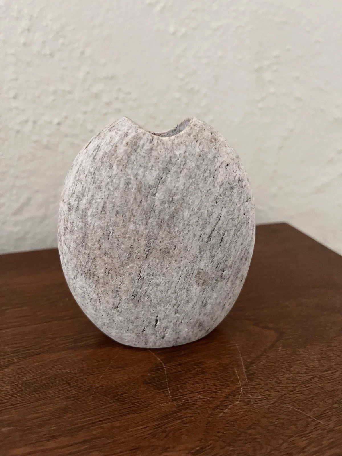 Natural River Stone Bud Vase Signed by Lee Spiller 4"