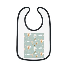 Whimsical Moon and Flowers Bib