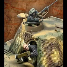 Kit modelo resina 1/35 2 piezas soldados alemanes tripulación tanque (sin tanque) Segunda Guerra Mundial sin pintar