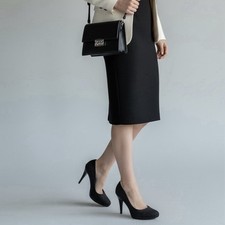 Nine West Wise Up Heels Size 9 Gray Platform Almond Toe Pumps