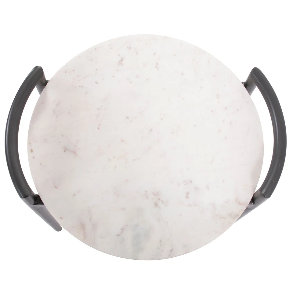 Howard Elliott HEIF91370 Jani 20" tapa de mármol y acento de acero - blanco Foto 3 de 4