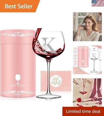 Mothers Day Gifts for Mom Grandma Wife Daughter, Initial A-Z Wine Glass Perso...