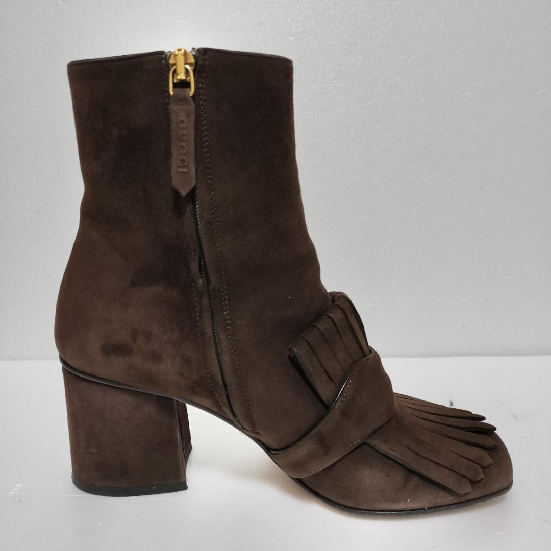 GUCCI Boots Heel GG Marmont Suede Brown EU35/US5 107364c thumbnail 22
