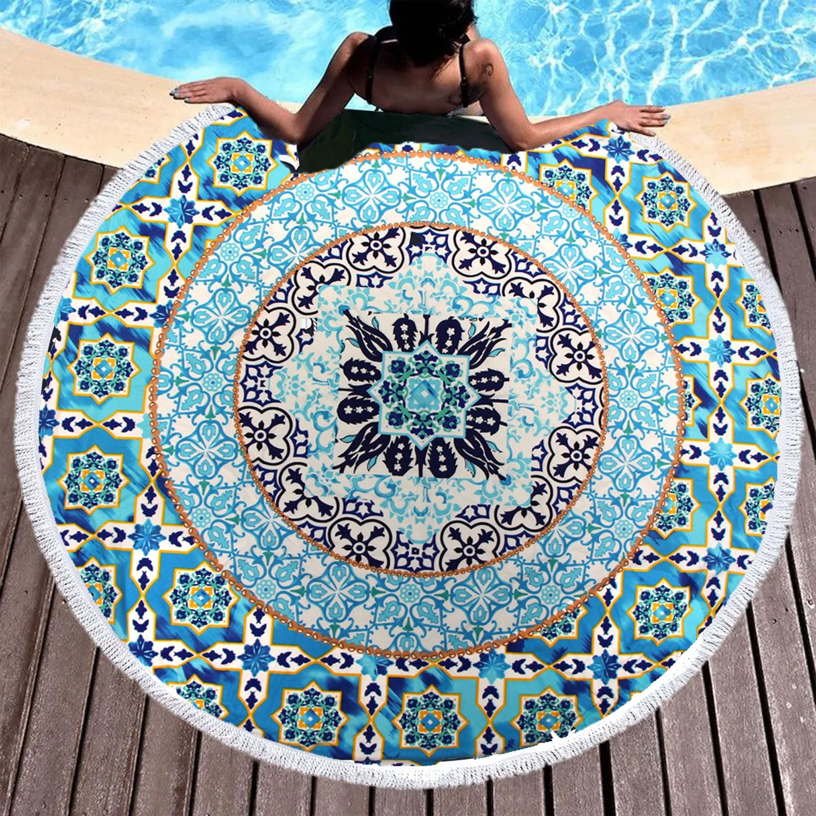 Blanket/boho Hippie Tapestry, Roundie Yoga Meditati...